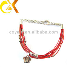 stainless steel jewelry leather bracelet China manufacturer